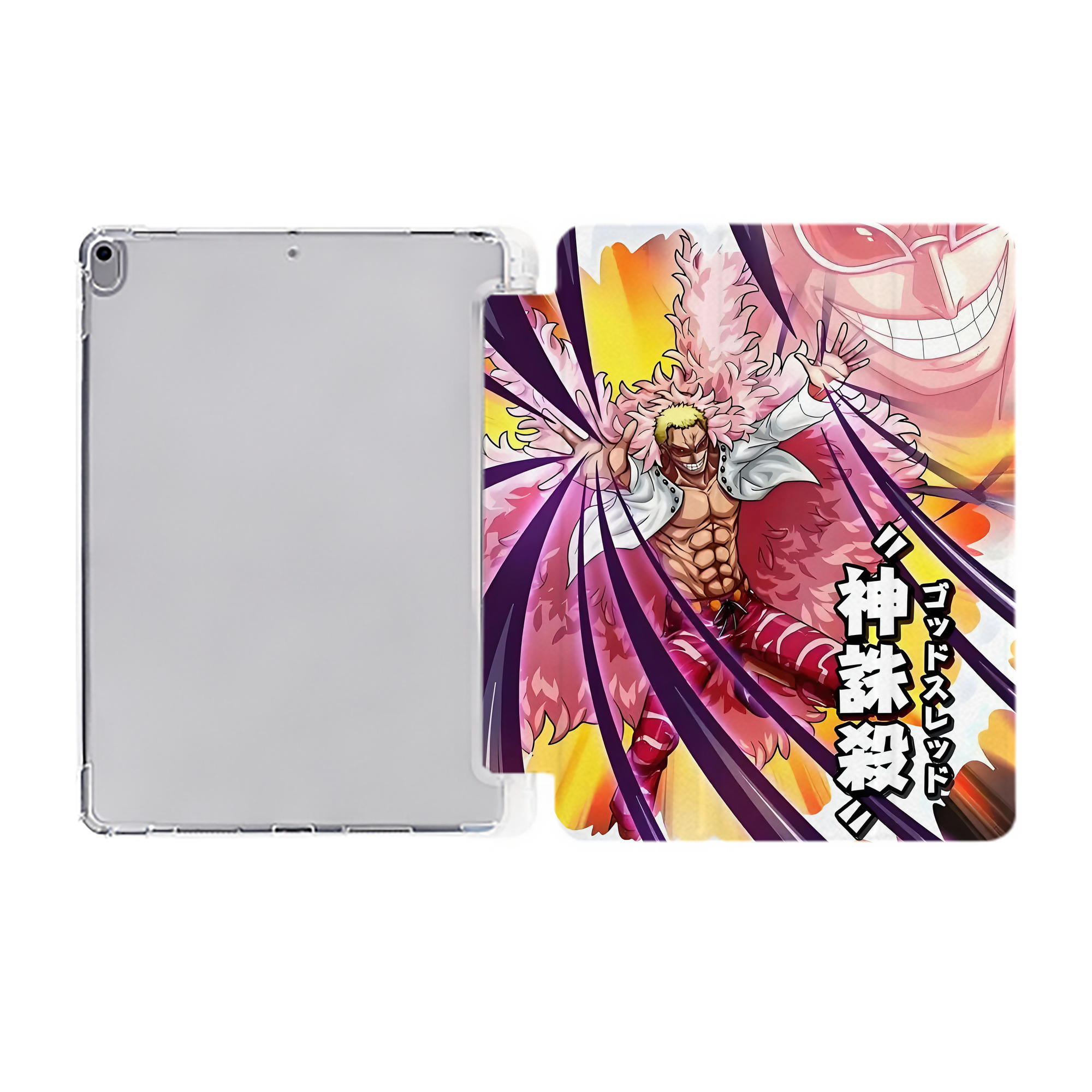 ワンピース ONE PIECE IPad ケース ペン収納付き 三つ折りスタンド PUレザー×シリコン 対応機種9.5/10.5/10.9インチ